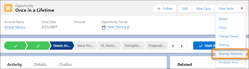Screenshot of where you can find 'Sharing Hierarchy'