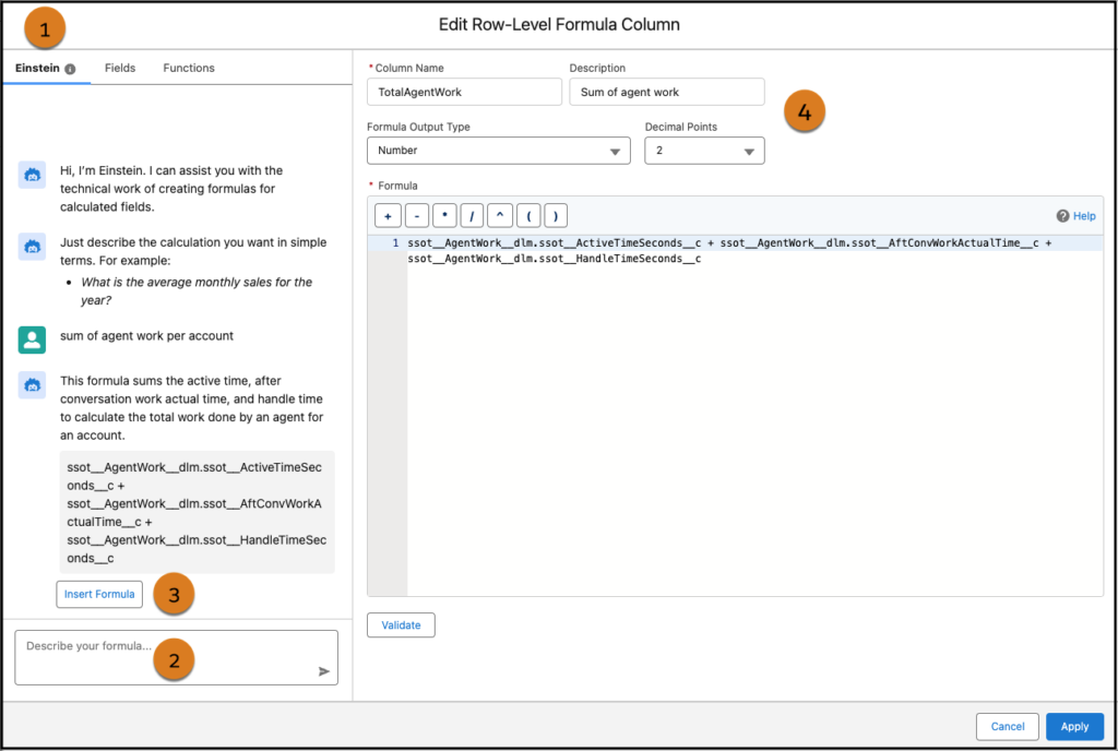 Screenshot of describing the calculation